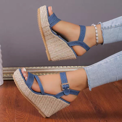 Kesena™ – Elegante Orthopädische Keilsandalen - Stilvivo™